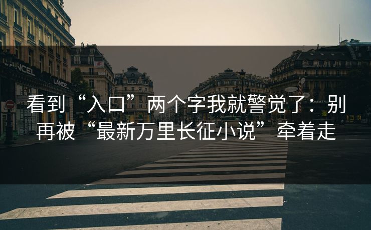 看到“入口”两个字我就警觉了：别再被“最新万里长征小说”牵着走